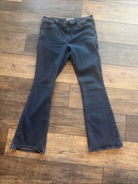 Women's Dark Blue Flare Jeans - Classic Stretch Denim